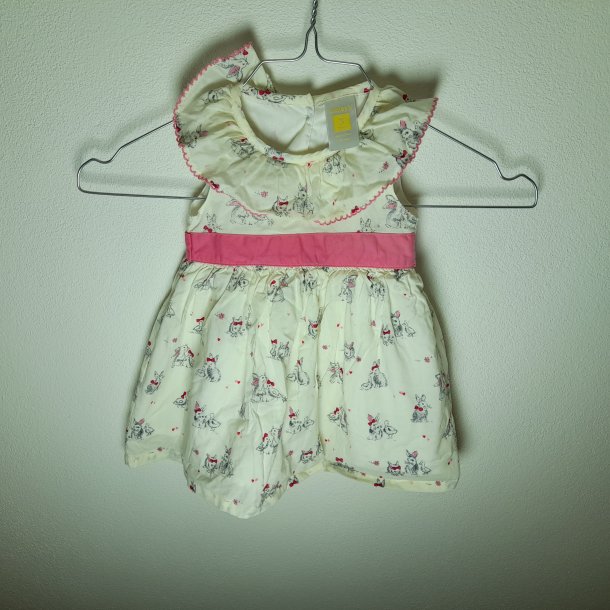 Forbindelse nummer flydende Ashley's kjole med kaniner str. 62 - Brugt børnetøj - Minitorvet
